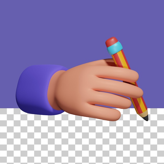 PSD pisanie ręką gest ilustracja 3d