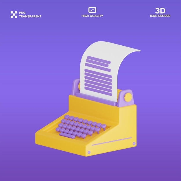 Pisarz typu PSD 3D Ilustracja