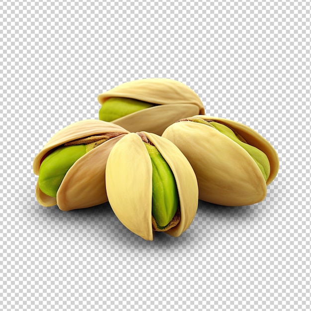 Pistachios manual cut out on transparent