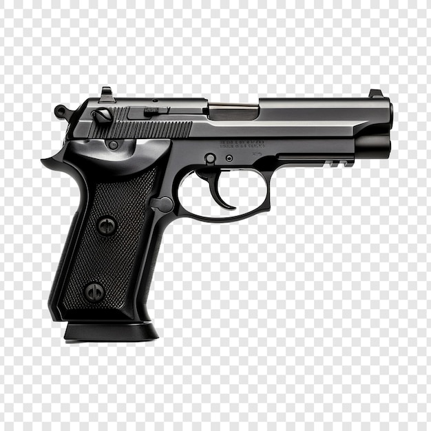 PSD pistol isolated on transparent background