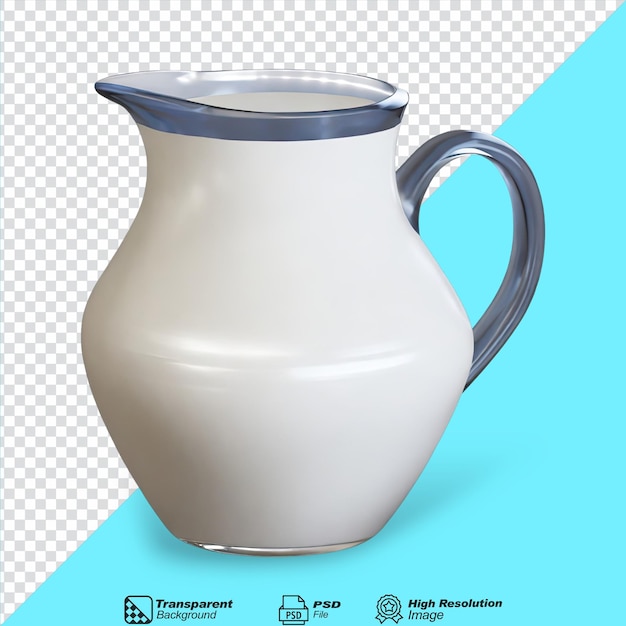 PSD pitcher of milk isolated on transparent background