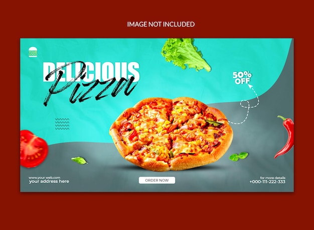Pittige pizza social media webpost design.