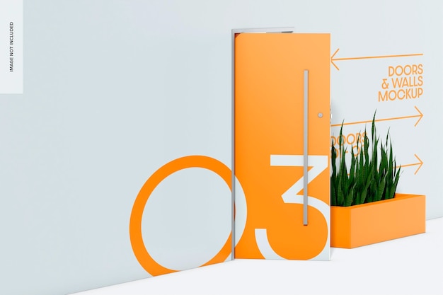 Pivot door mockup geopend