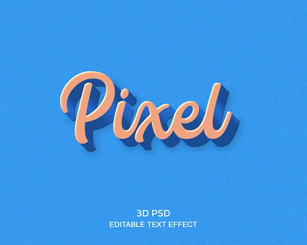 Pixel 3d editable text effect with premium background