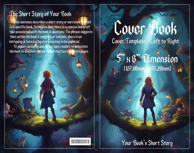 Pixel Adventure Enchanting Cover For Children's Book Set In Dark Forests Ciesz Się Z Pliku Psd