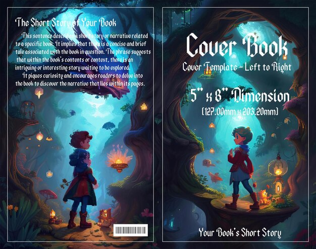 PSD pixel adventure enchanting cover for children's book set in dark forests ciesz się z pliku psd