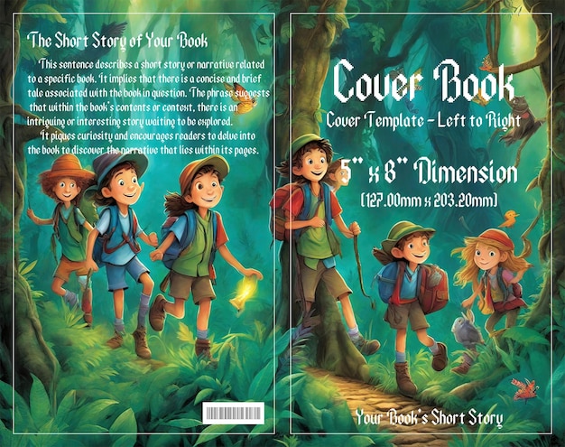 PSD pixel adventure enchanting cover for children's book set in dark forests ciesz się z pliku psd