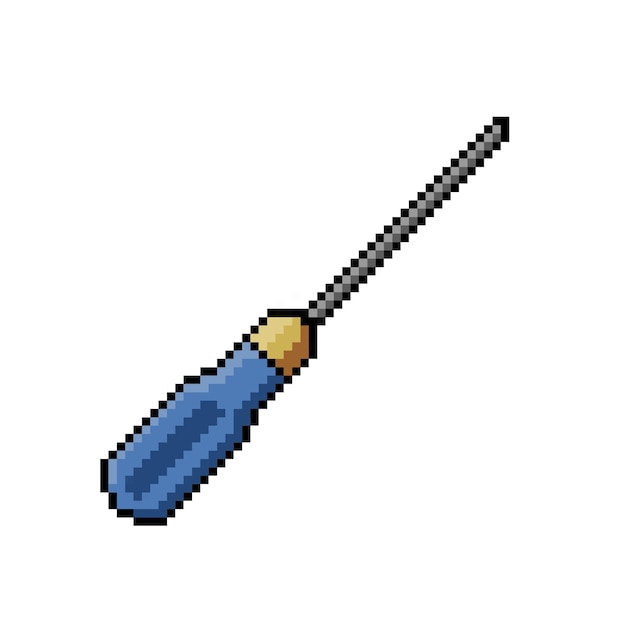 PSD un'immagine pixel art di un cacciavite con un cacciavite.