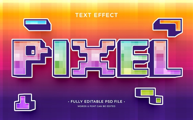 PSD pixel art-teksteffect