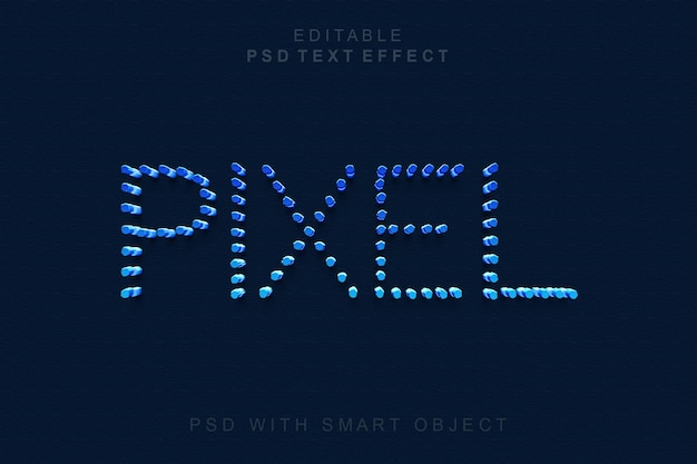 Pixel editable 3d text effect