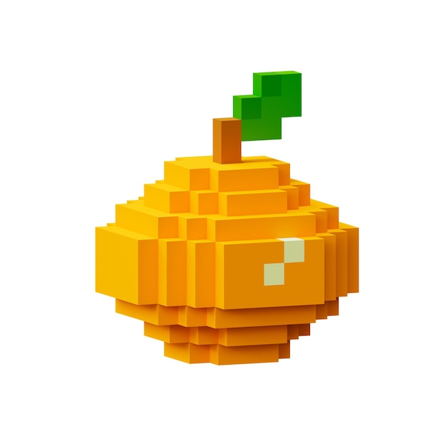 pixel oranje graphic pixel fruit png 3d pixel art citrus voxel food retro game fruit asset
