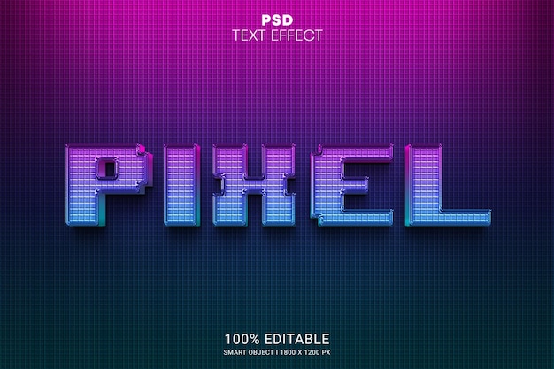 Pixel psd editable text effect design