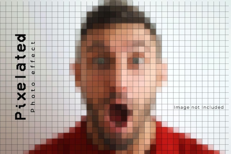 PSD pixel tiles style photo effect pattern