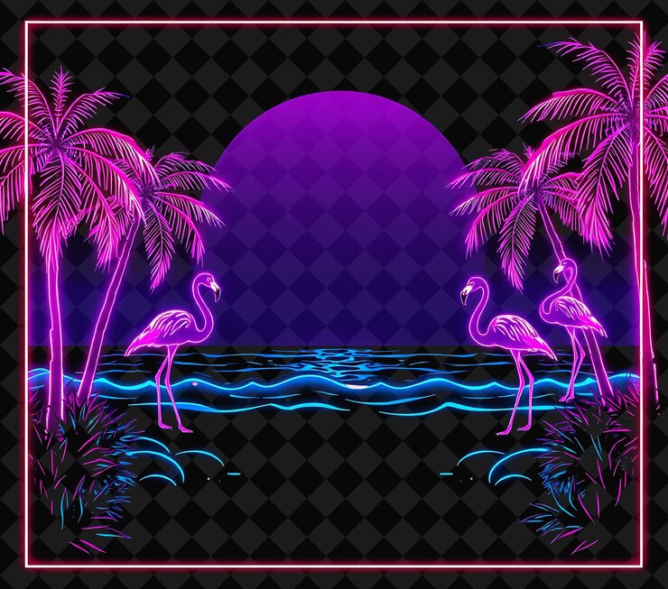 PSD pixelated frame on jet black background bursting with vivid and high isolated pixel frame game decor