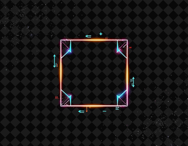 pixelated frame on jet black background bursting with vivid and high isolated pixel frame game decor