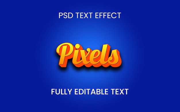 Pixels 3d text style effect