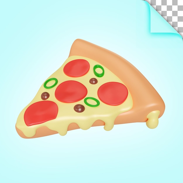 Pizza 3D-illustratiepictogram