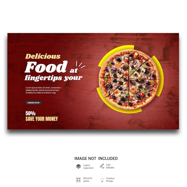 PSD a pizza ad that says delicious today's food menu