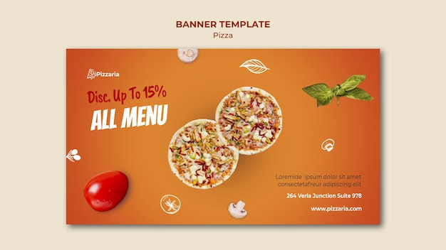 PSD pizza banner sjabloon stijl