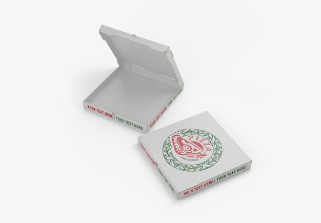 Pizza Box Mockup Colored