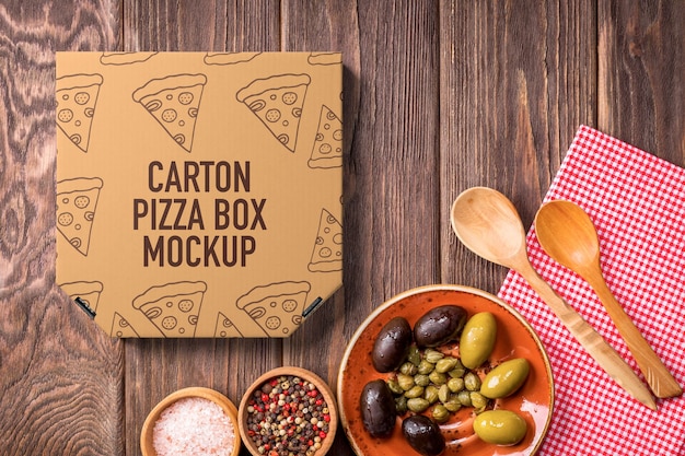 Mockup di scatola per pizza