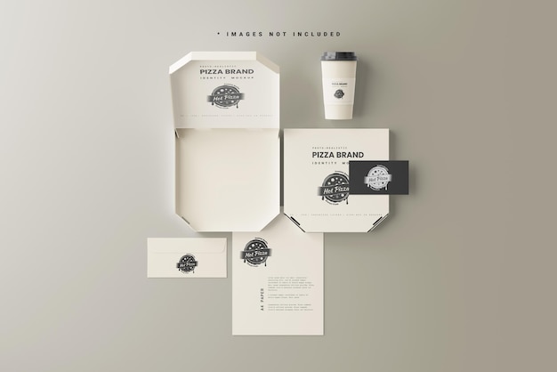 PSD set di mockup per il branding della pizza