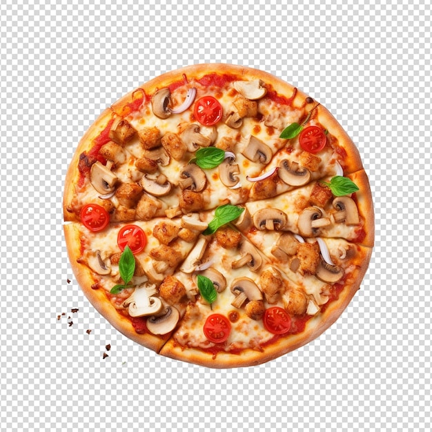 PSD Пицца курица биряни изолирована на белом фоне