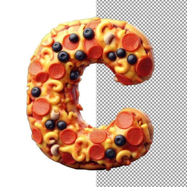 PSD pizza crafted alphabet icon png