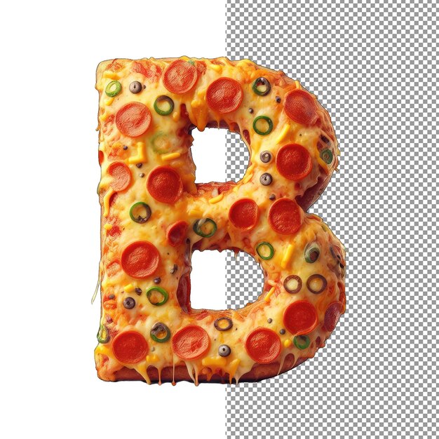 PSD pizza crafted alphabet icon png