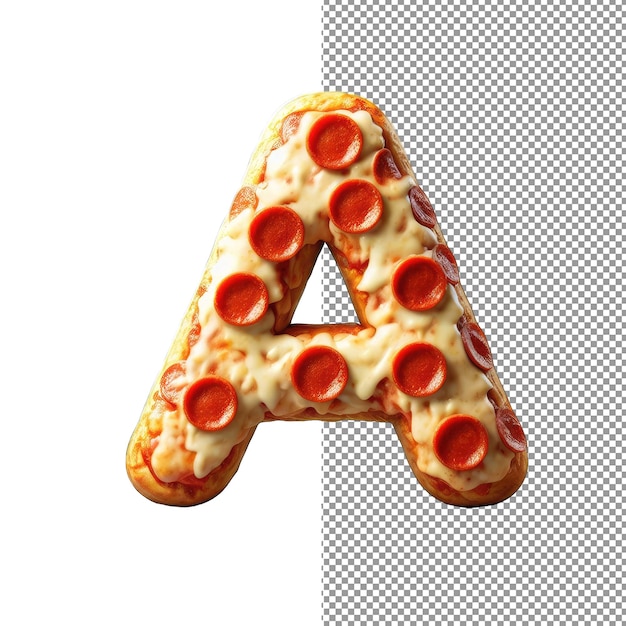 PSD pizza crafted alphabet icon png