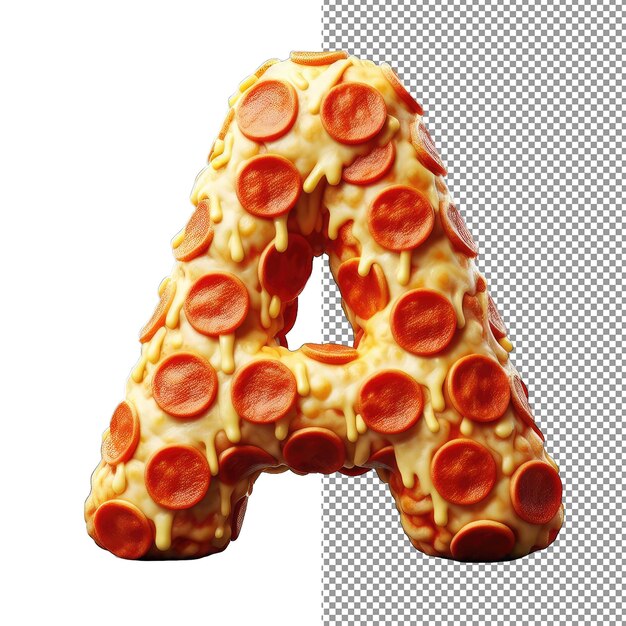 PSD pizza crafted alphabet icon png