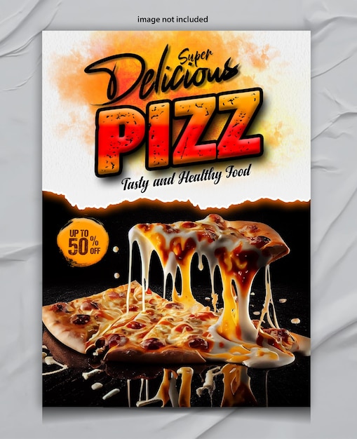 PSD pizza eten poster ontwerpsjabloon