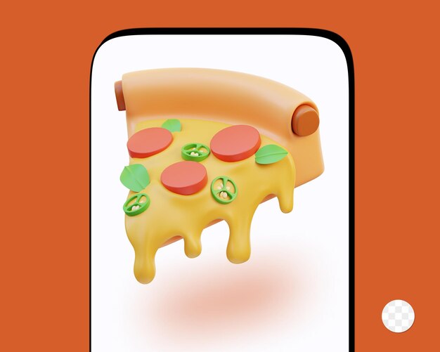 PSD illustrazione 3d della pizza fast food