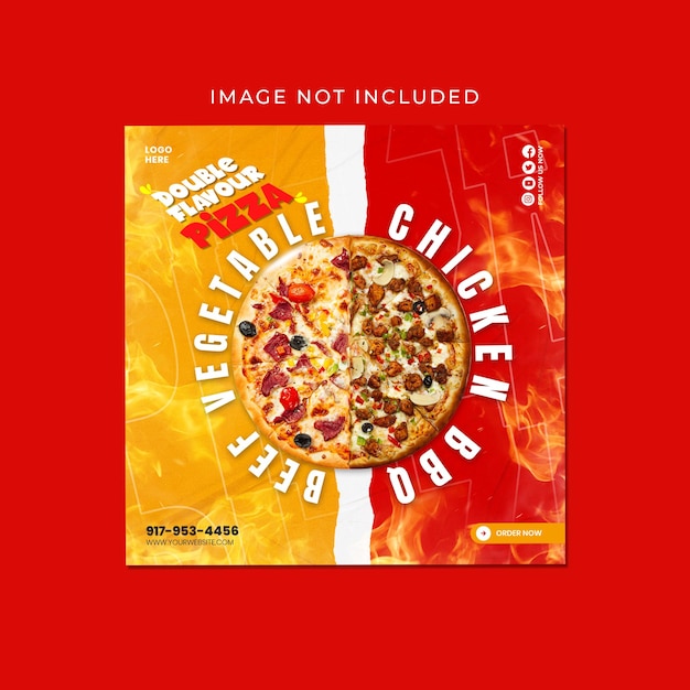 Pizza fast food social media post design