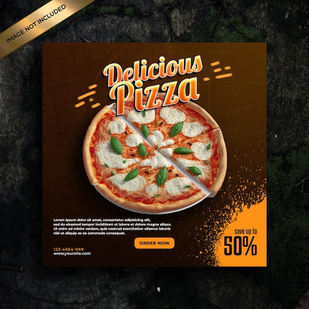 PSD modello psd di banner di cibo per pizza