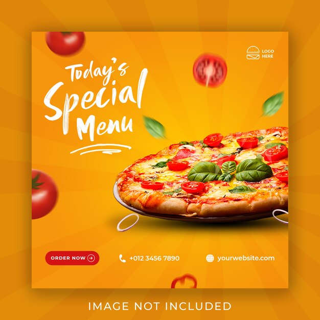 Pizza cibo menu promozione social media instagram post banner template