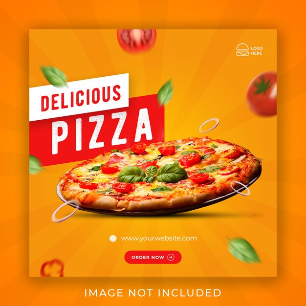 Pizza food menu promotion social media instagram post banner template