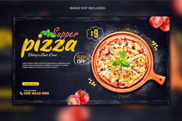 PSD modello di post banner web social media cibo pizza premium psd