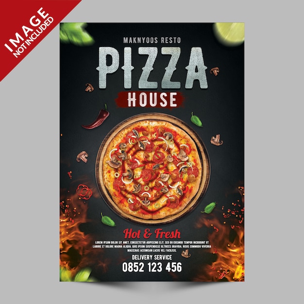 PSD pizza house premium psd-sjabloon