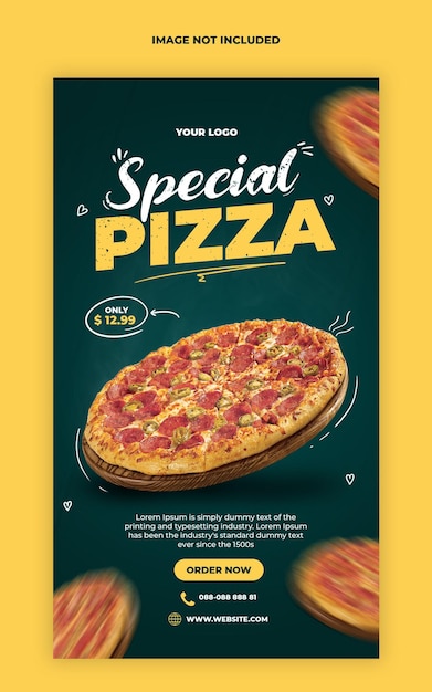 Pizza instagram stories banner template