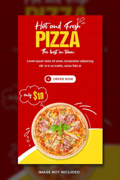 PSD pizza instgaram post design