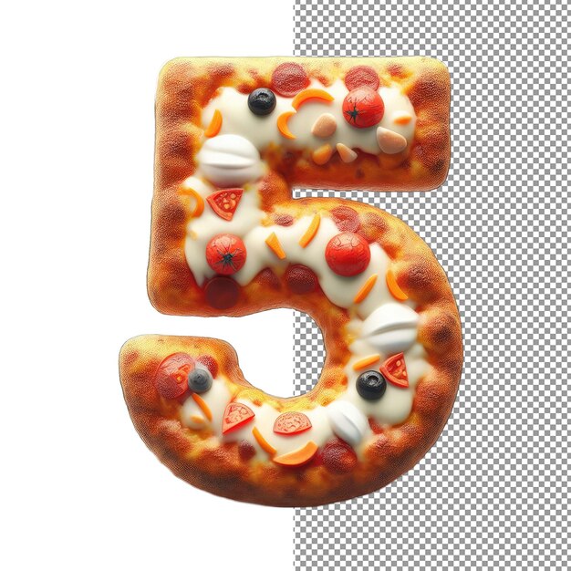 PSD pizza lettering numeral art png