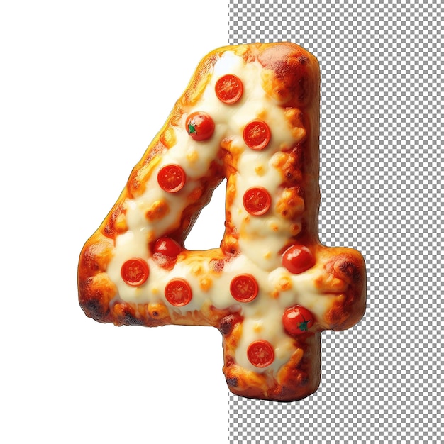 PSD pizza lettering numeral art png