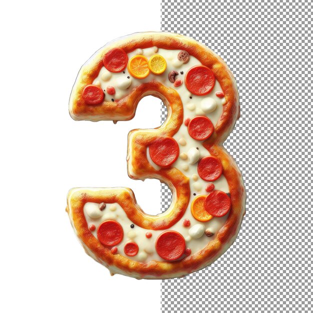 PSD pizza lettering numeral art png