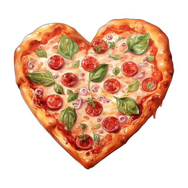 Premium PSD Pizza of love valentine heartshaped pizza delicious