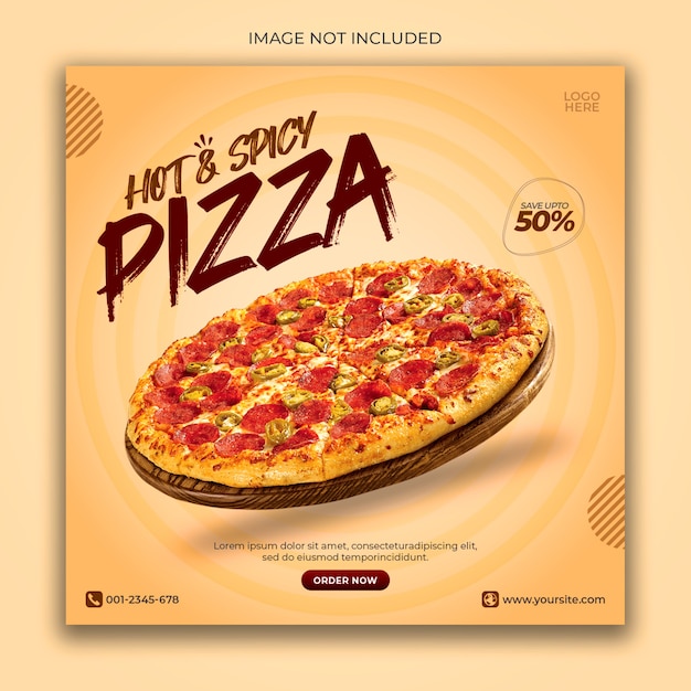 Pizza menu promotion banner template