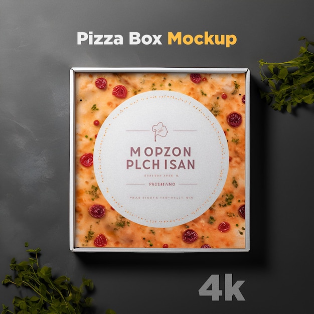 PSD pizza mockup design minimal realistyczne pudełko na pizzę w pełni edytowalny mockup masterpiece