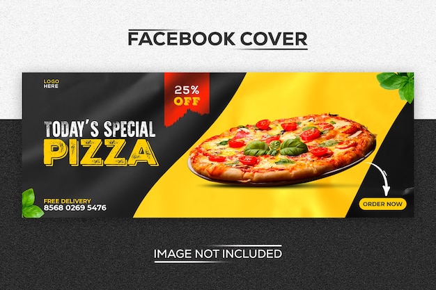 PSD pizza moderne facebook voorbladsjabloon