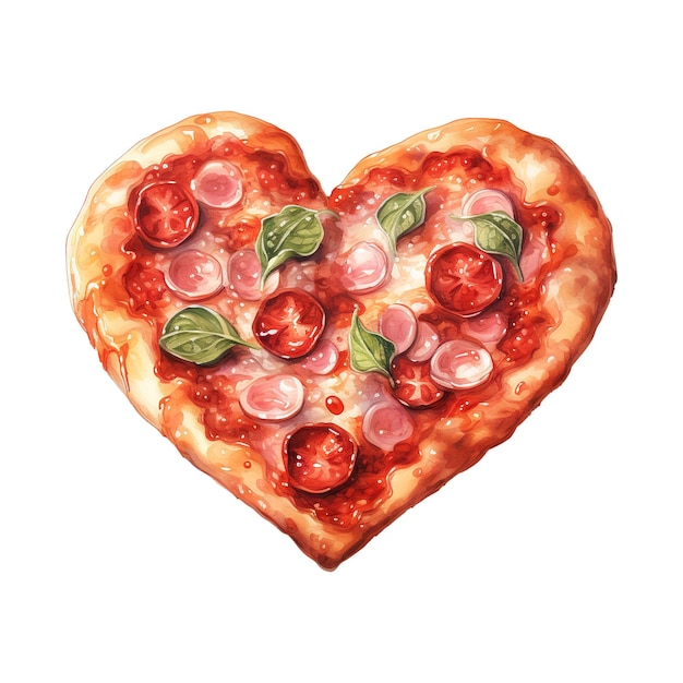 PSD 愛のピザ バレンタイン ハート型ピザ 美味しいロマンス 心のこもった祝い
