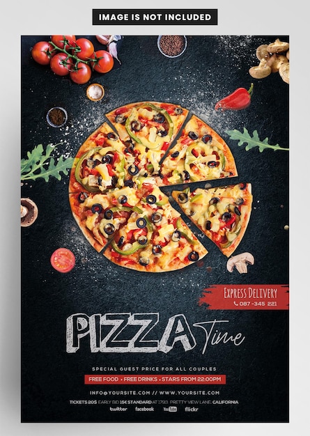 PSD pizza restaurant flyer design